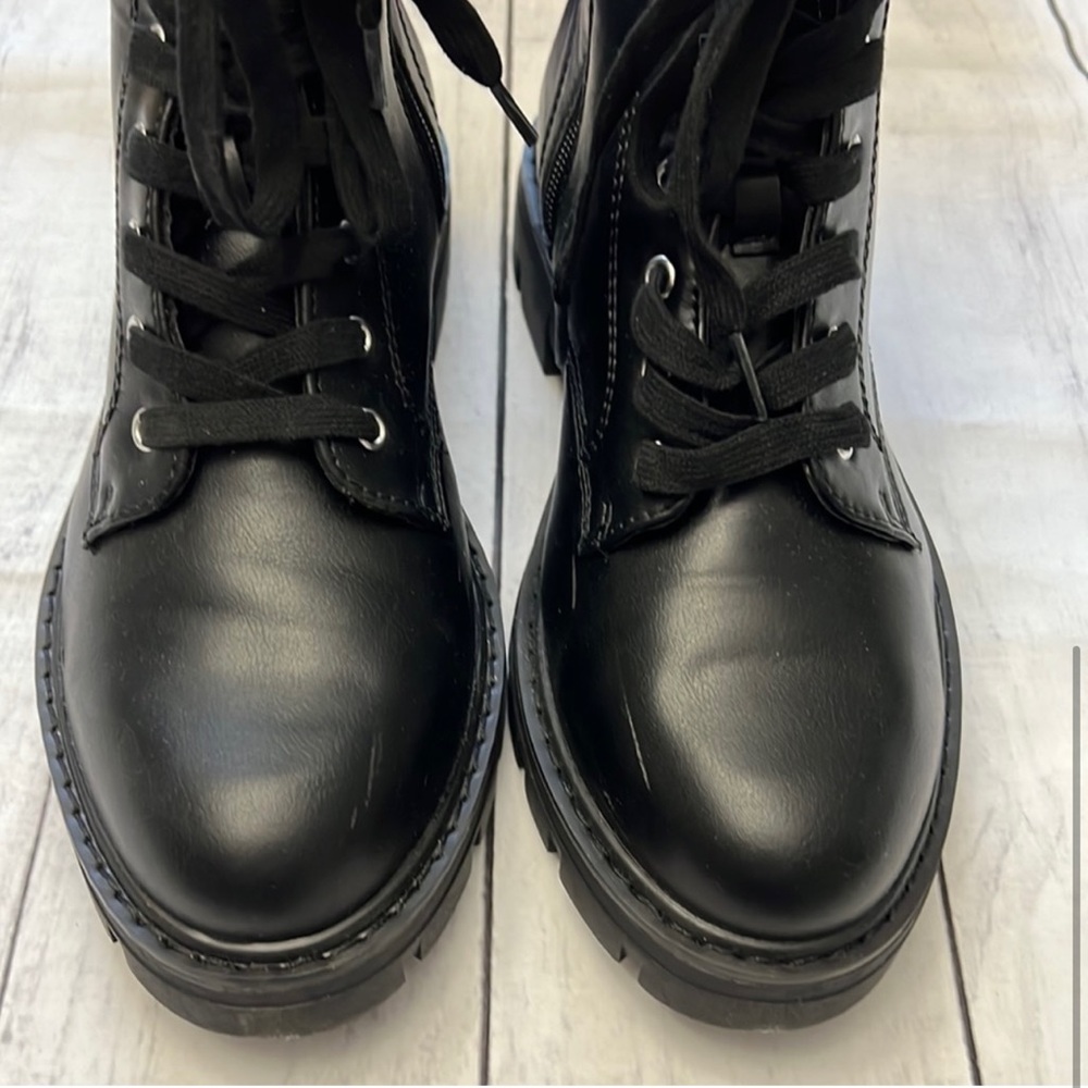 Madden Girl Black Combat Boots 9